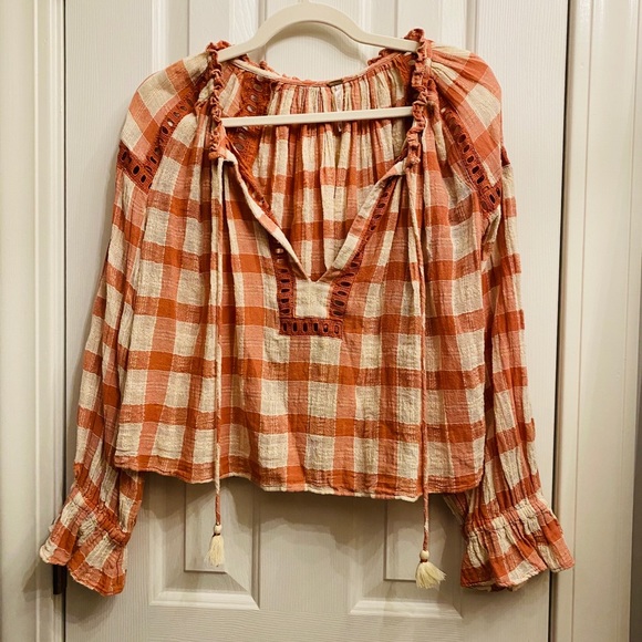 Free People Checkered Honey Grove Top - Picture 5 of 5